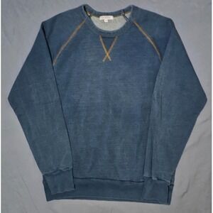 Gustin Sweatshirt Mens XL Blue Crewneck Pullover Raglan Contrast Stitch